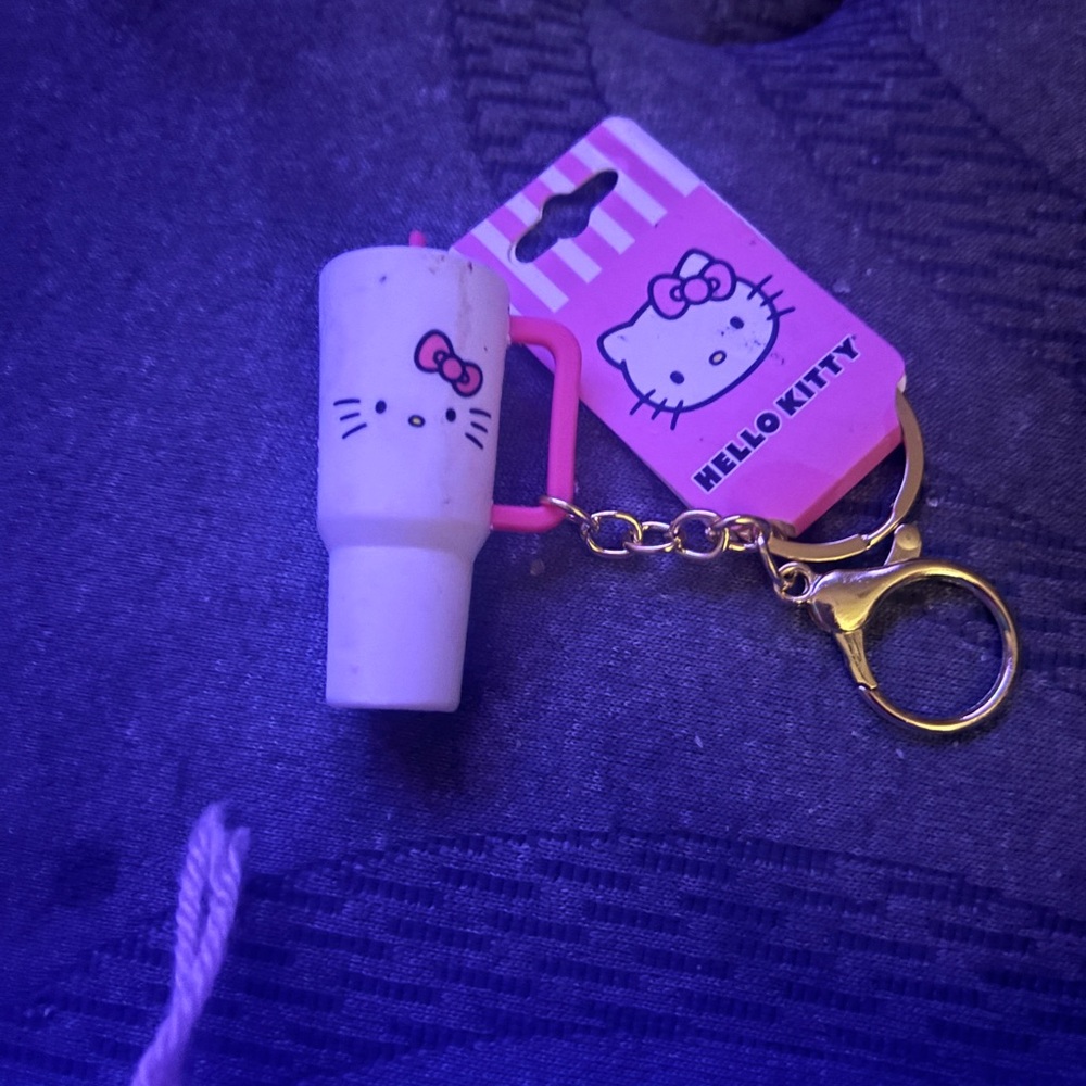 Hello Kitty Pink and White Keychain Charm